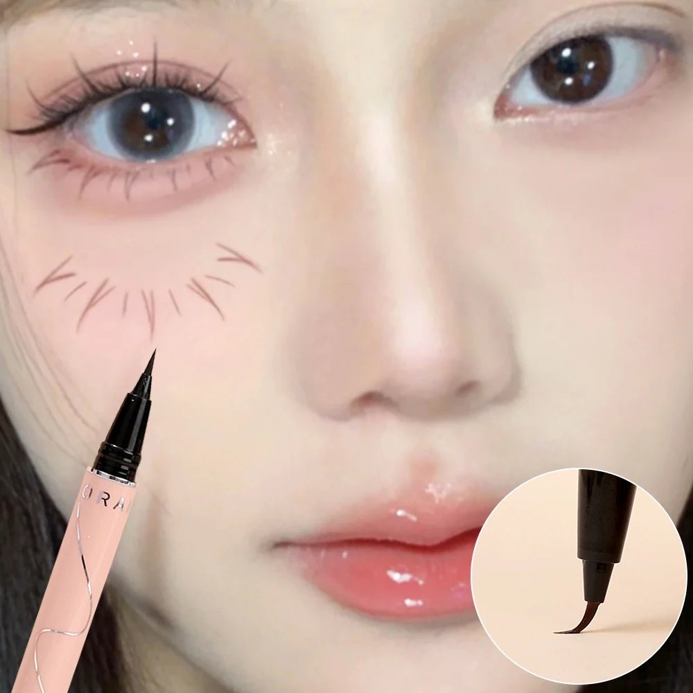 5colors Ultra-fine Liquid Eyeliner Lower Eyelash Pen Smooth Waterproof Quick Dry Black Brown Lasting Eye Liner Pen Korean Makeup