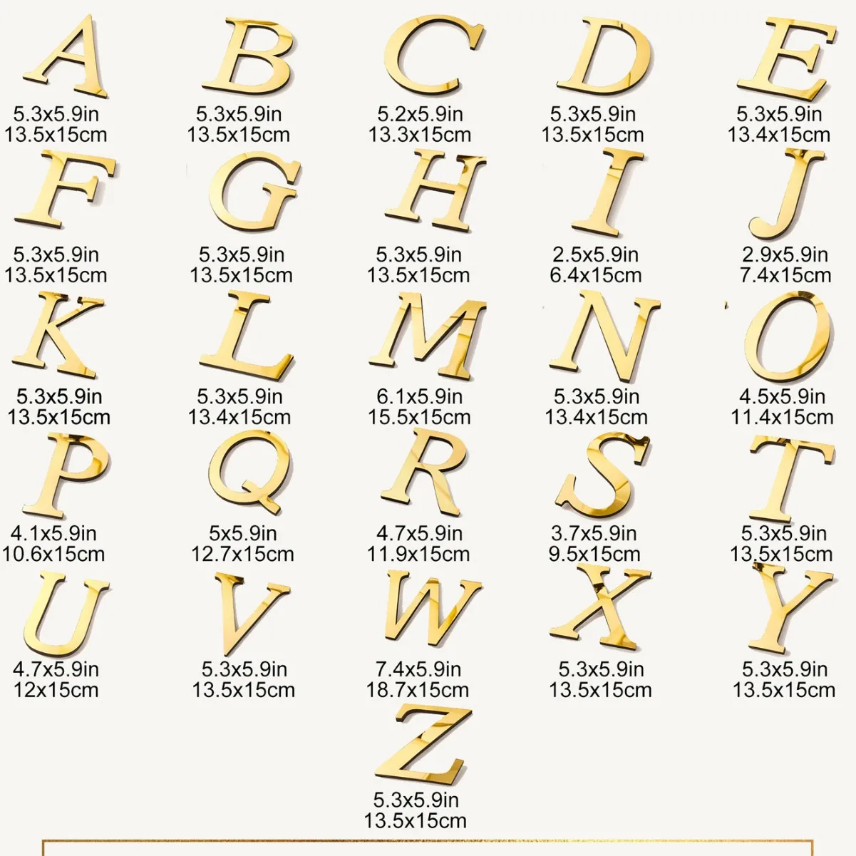 Acrylic Golden Mirror 3D Alphabet House Number Wall Sticker English Alphabet Sticker Decoration Wedding Love Letters Decorative