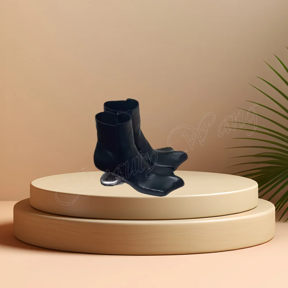 Black Duck Webs Design Boots Strange Style Boots Heel Metal Heel Shoes for Women Boots High Heel Shoes 2024 Zapatillas Mujer