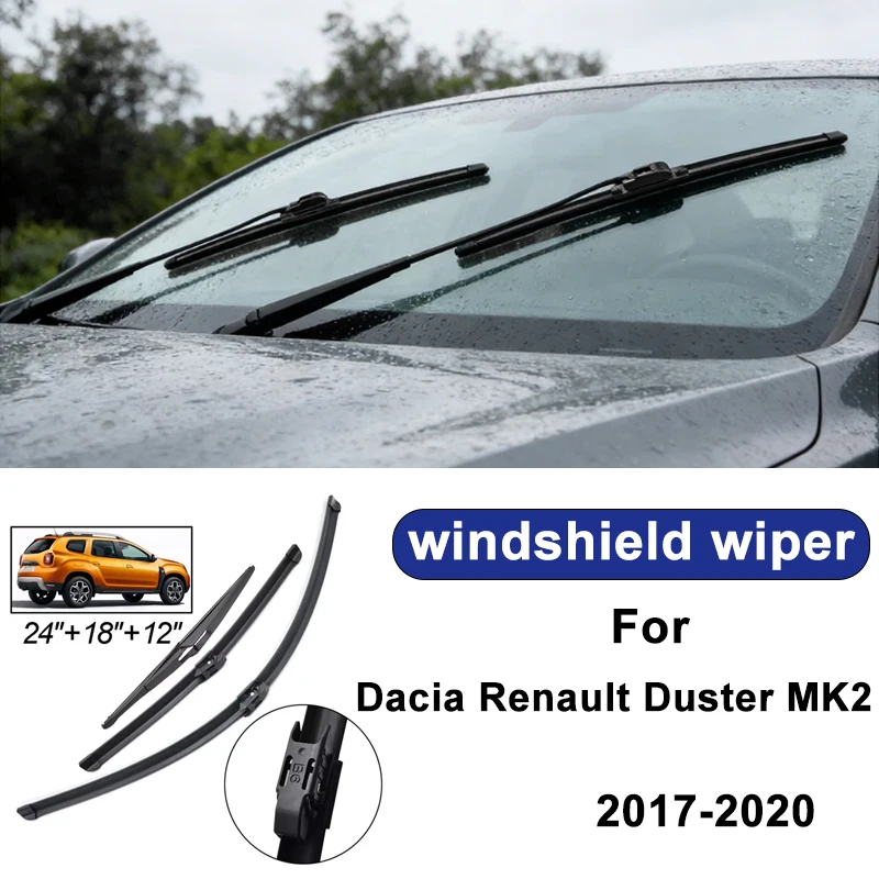 

For Dacia Renault Duster MK2 2017-2020 car windshield front/rear wipers, silent wiper blades, car blade brush accessories