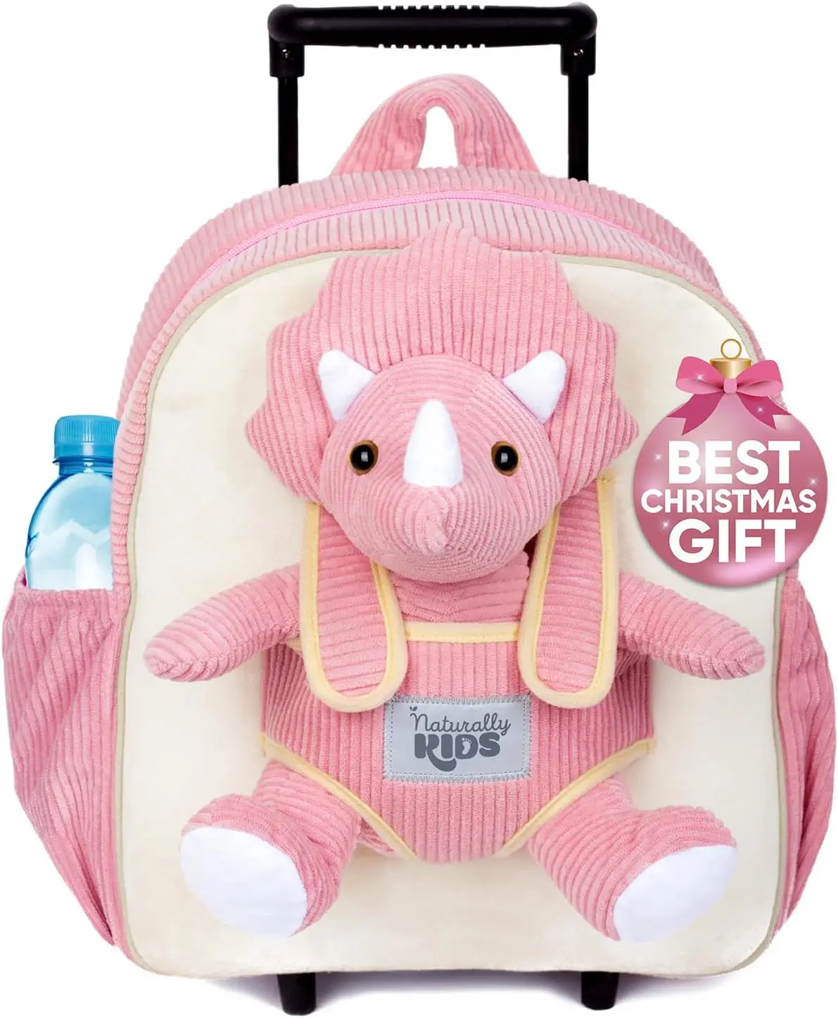 

Рюкзак на колесиках с динозавром для детей 3–9 лет, чемодан для малышей со съемной игрушкой, дорожный чемодан для девочек и мальчиков в подарок