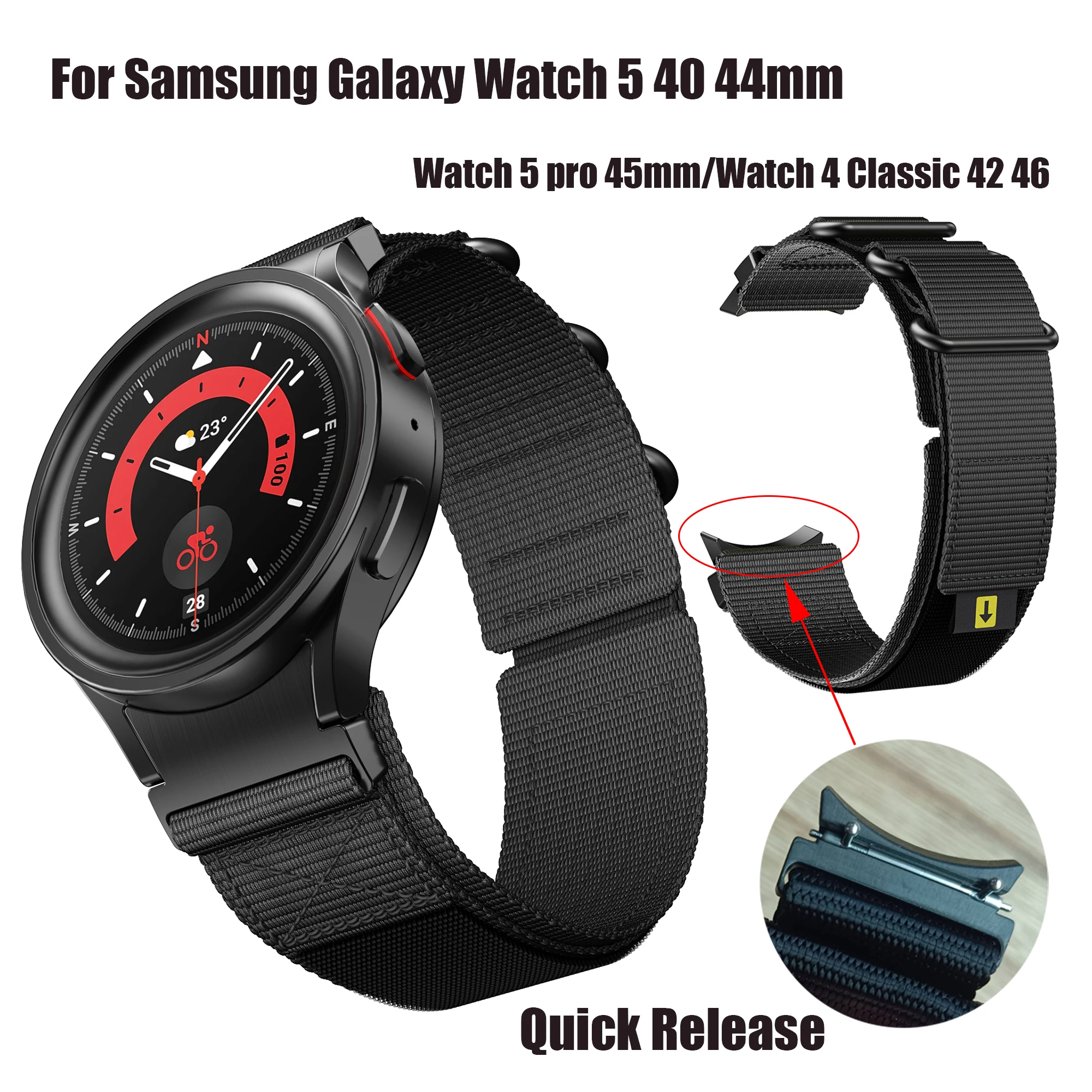 

ANBEST нейлоновый ремешок для Samsung Galaxy Watch 5 Pro ремешок для часов для Galaxy Watch 5 40 44 мм часы 6 43 47 мм сменный Браслет