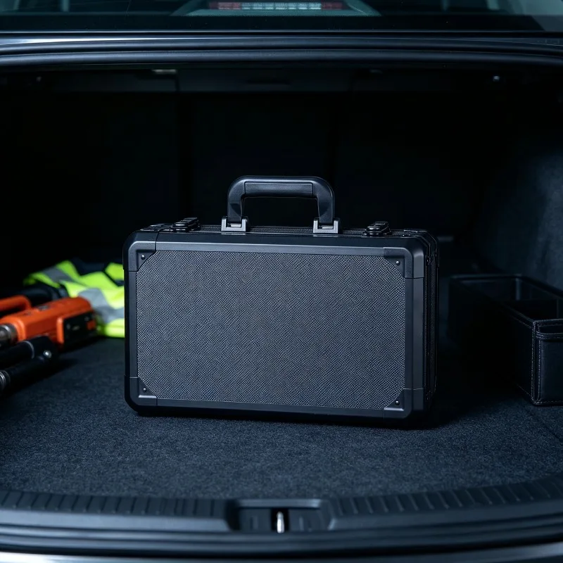Multi Functional Box Aluminum Alloy Frame Fishing gear Case Instrument Equipment Storage Boxes Internal Sponge Handheld Case