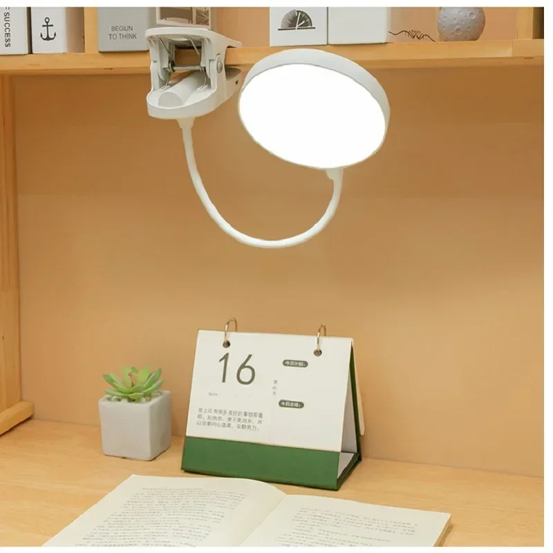 Led Table Lamp USB Rechargeable Night Light With Folding Clamp Study Stand Read Lamp Touch 3 Modes Dimming Eye Protection Light