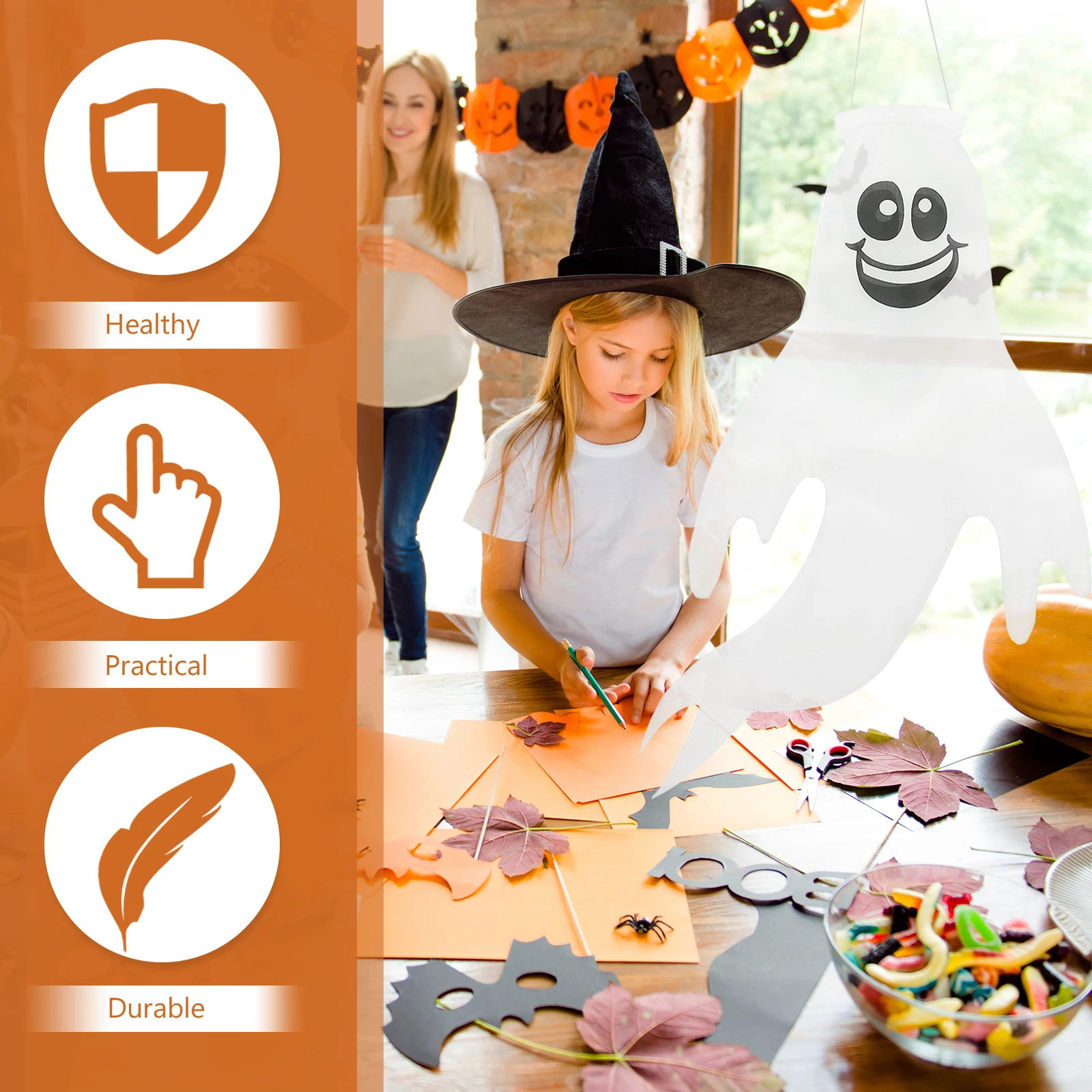 

Ghost Flag Halloween Decoration Ornament Wind Direction Adornment Windsock Hanging