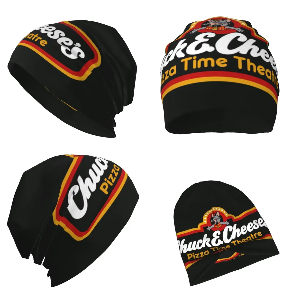 Chuck E Cheese Logo Warm Knitted Cap Hip Hop Bonnet Hat Autumn Winter Outdoor Beanies Hats for Men Women Adult