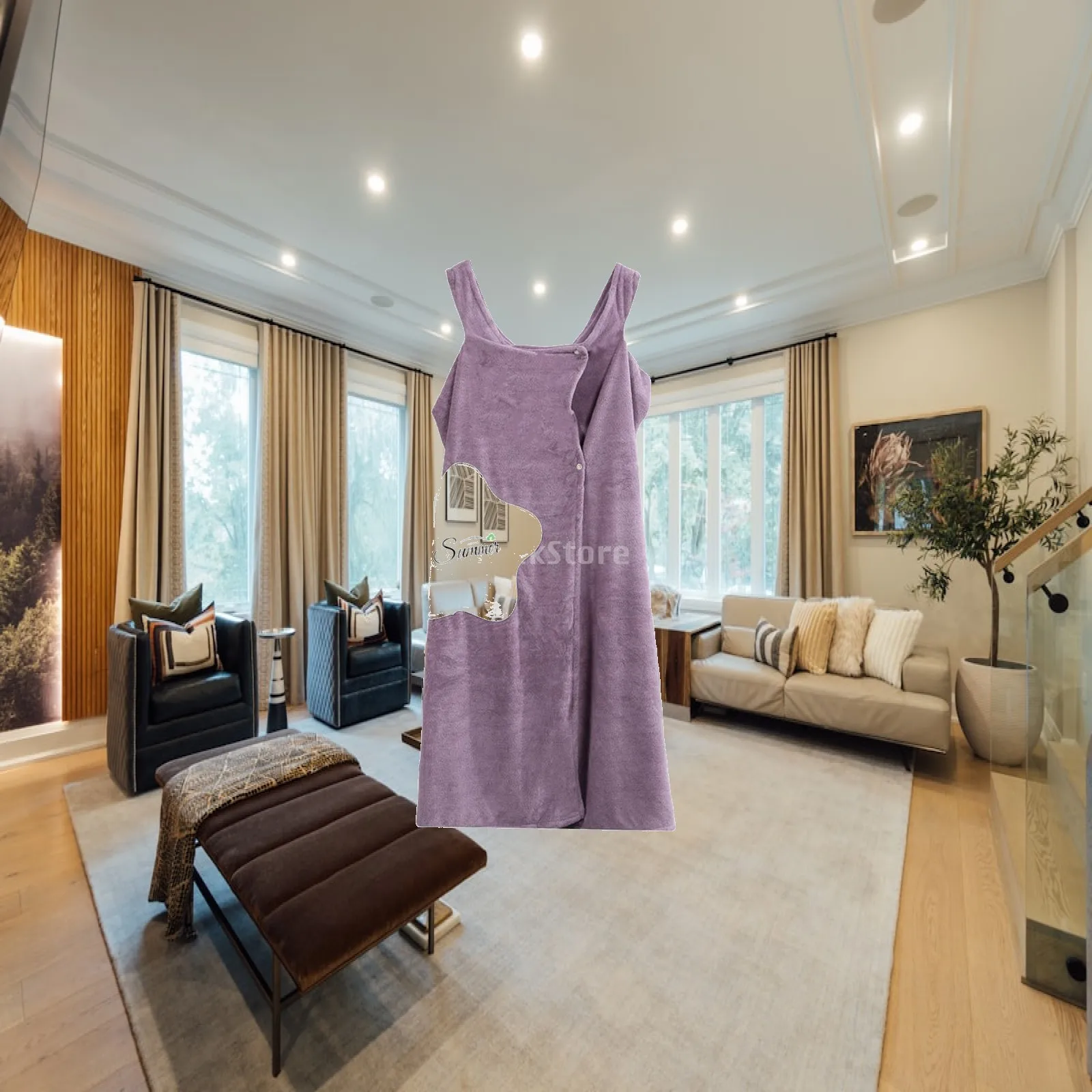Womens Girls Bathrobe Winter Summer Beach Spa Wrap Towel Strapless Quick