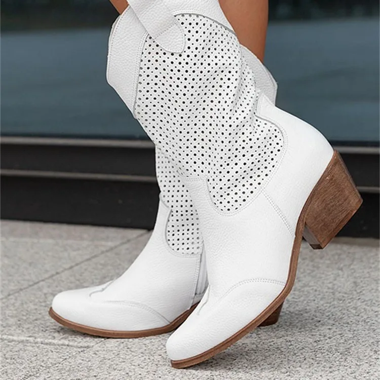 2026 New Women's White Side Zipper Women's Boots with 40-43 Large Size Burnt Suede Low Tube in High Street Round Head.