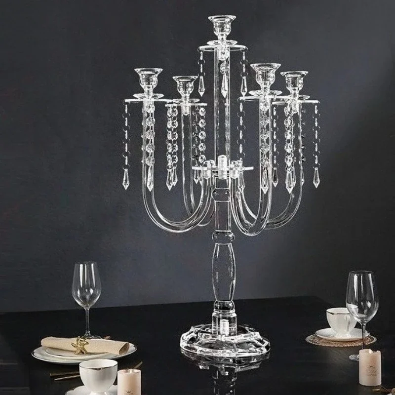 Morden Candle Holder Acrylic Transparent Elegant Candlestick Aesthetic Desktop Candle Stick Holder Home Wedding Table Decoration