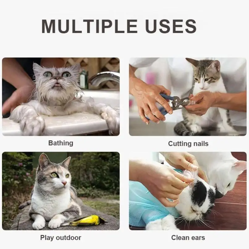Mesh Cat Grooming Bathing Bag Adjustable Cats Washing Bags For Pet Nail Trimming Injecting Anti Scratch Bite Restraint