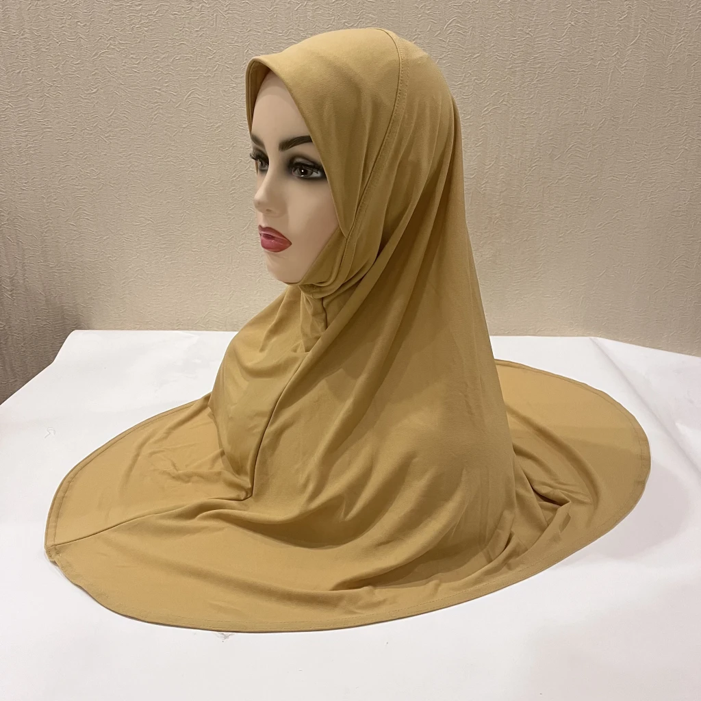 H124 Erwachsene, hochwertiger, großer muslimischer Hijab-Schal mit Kinnteil, islamisches Kopftuch, Hüte, Armia, zum Anziehen, Kopfbedeckung, Turban-Kappen – Detail 31