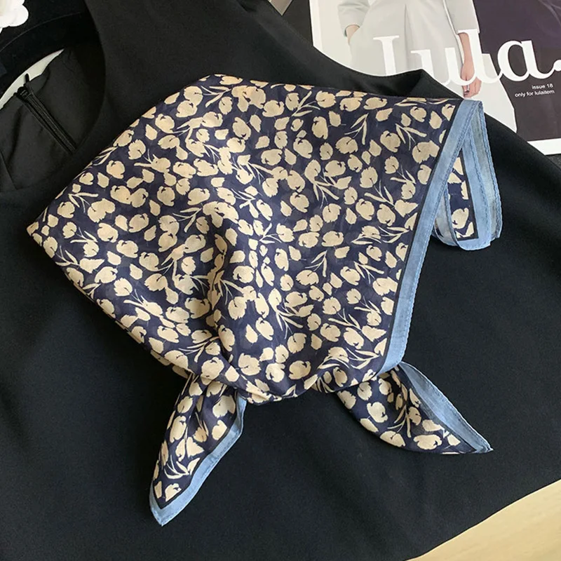 

70% cotton 30% silk Scarf Folral Women Hijab Bandana Foulard Female Headbanda Warm Pashmina Scarves Echarpe Shawl Wrap Pashmina