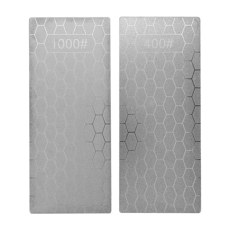 ABKJ-2PCS Diamond Sharpening Stone, Whetstone Honeycomb Surface Diamond Sharpener Plate With Non-Slip Base