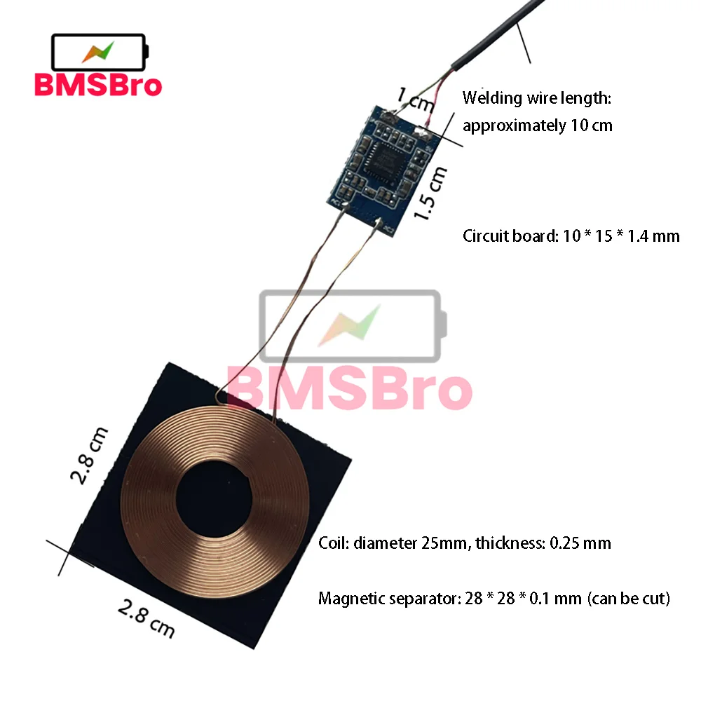 3W Mini Qi Wireless Charger Module Receiver PCBA Circuit Copper Coil Board Universal Charging For Samsung Huawei Xiaomi