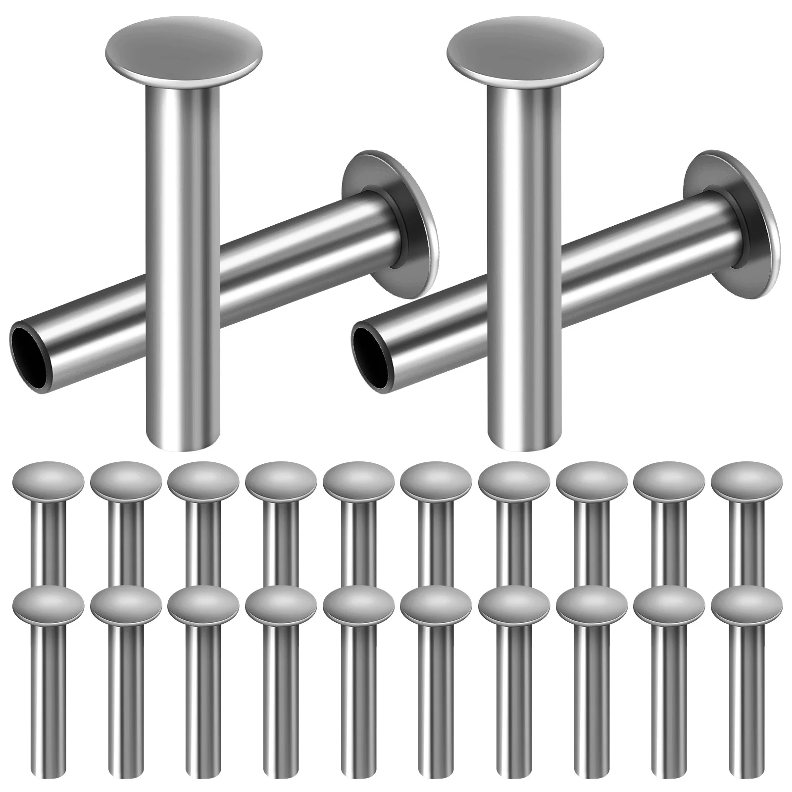

200Pcs Precise Uniform Dimensions Stainless Steel Rivets Brazier Head Rivets for Various Metal Fixing Tasks Brazier Head Rivet