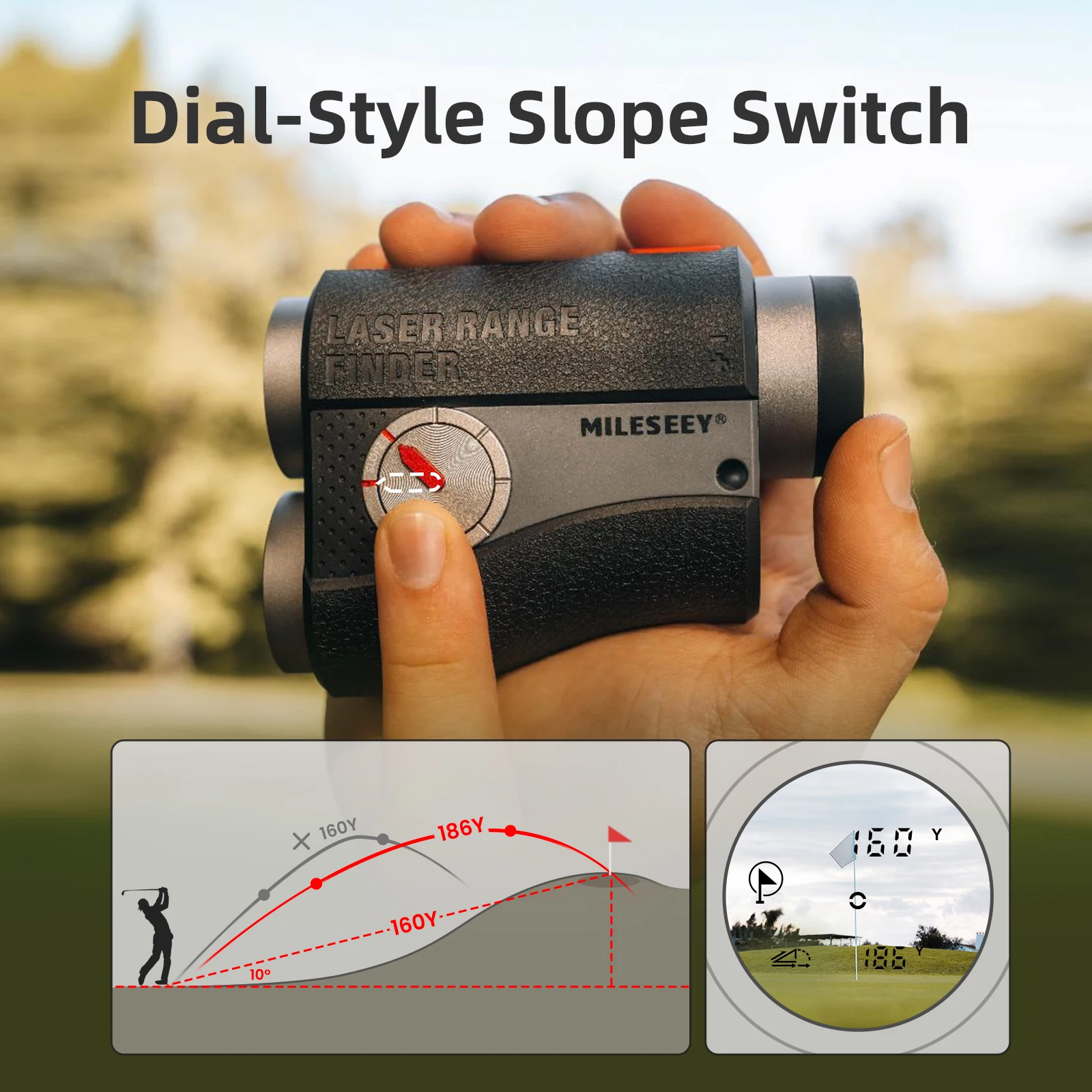 Hurtownia dalmierzy laserowych Mileseey PFS2 Premium Slope Adjusted 90% LCD Display Laser Golf Range Finder