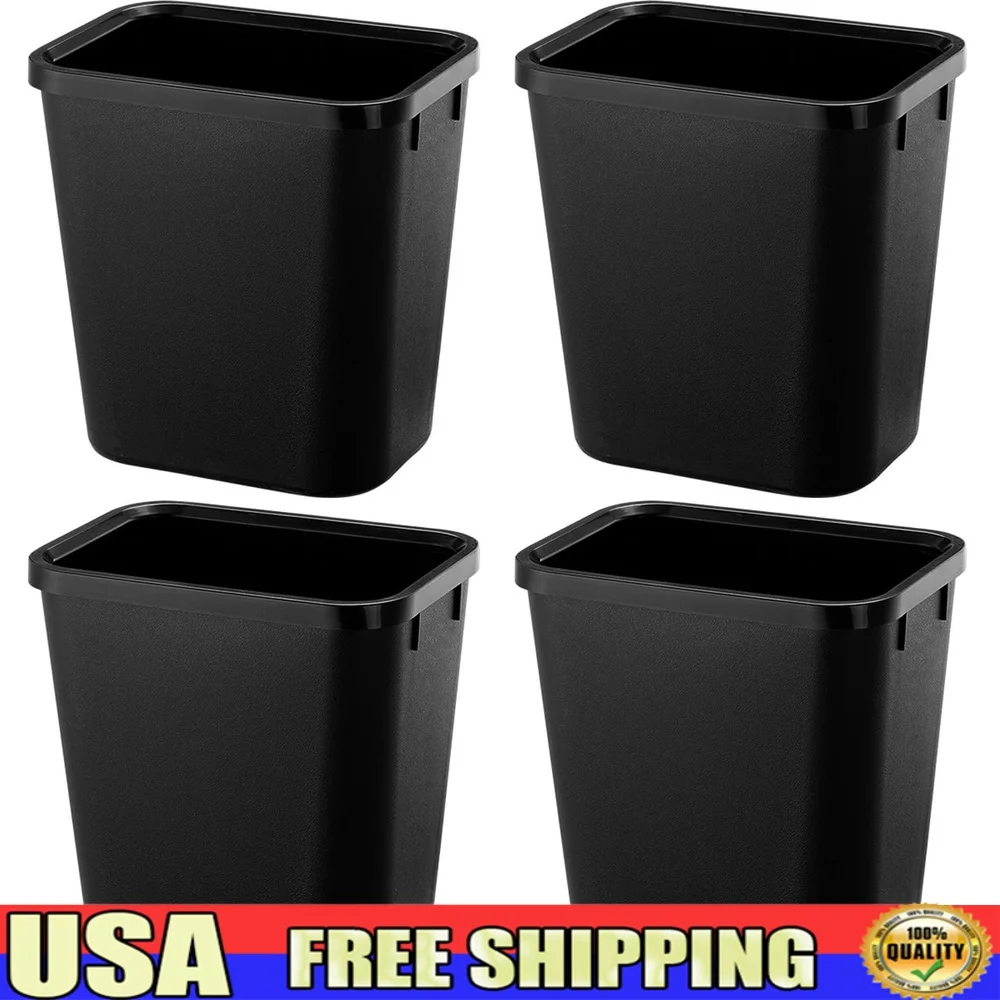 

4 упаковки, маленькие черные мусорные баки, пластиковые мусорные баки для кухни, ванной комнаты, офиса под столом, гостиной, хранения