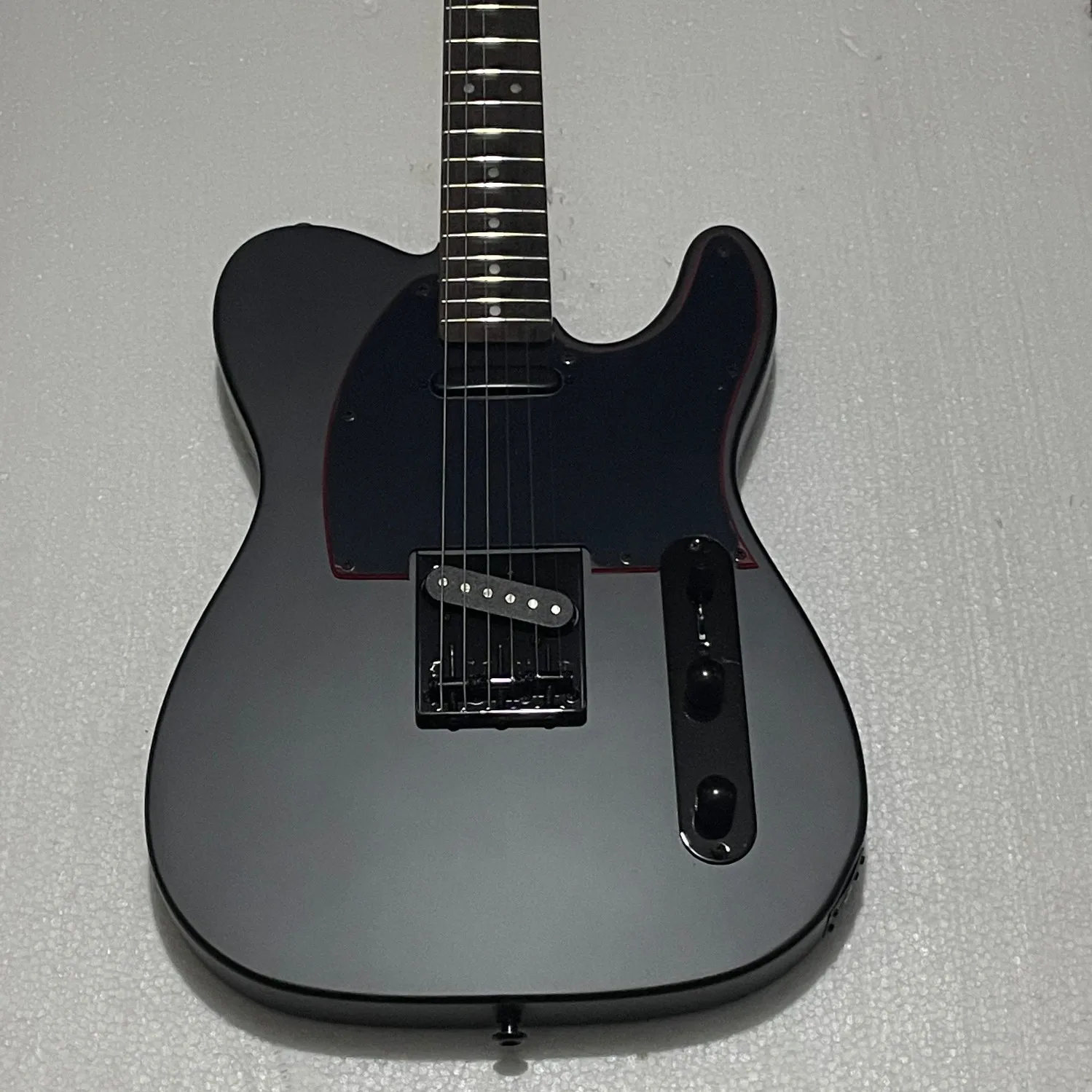 New!!!!! Matte Black Color, Tele Electric Guitar, Solid Alder Body ,Rosewood Fretboard, Red Edge Black pick guard ,