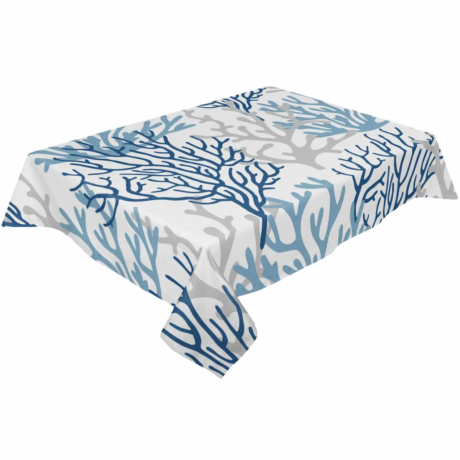 Coral Marine Organisms In Summer Waterproof Tablecloth For Table Kitchen Decorative Coffee Cuisine Party Table Cover