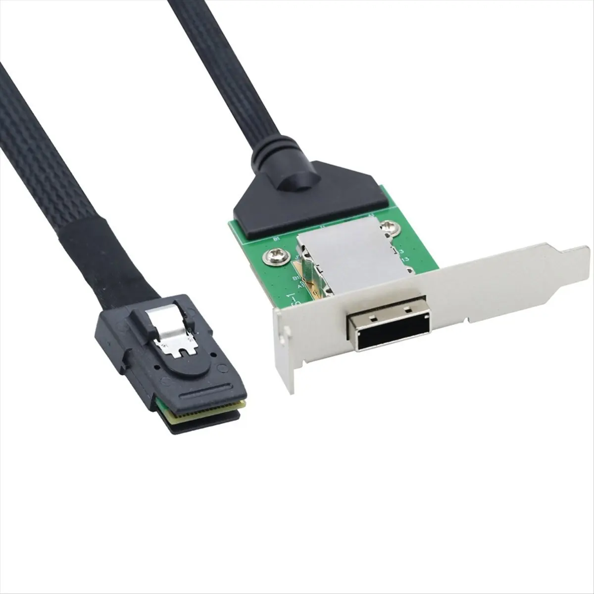 【Cable】 Internal HD SAS SFF-8087 Host to SAS HD SFF-8088 Female with Low Bracket Connect to Hard Drive Adapter Cable 1M