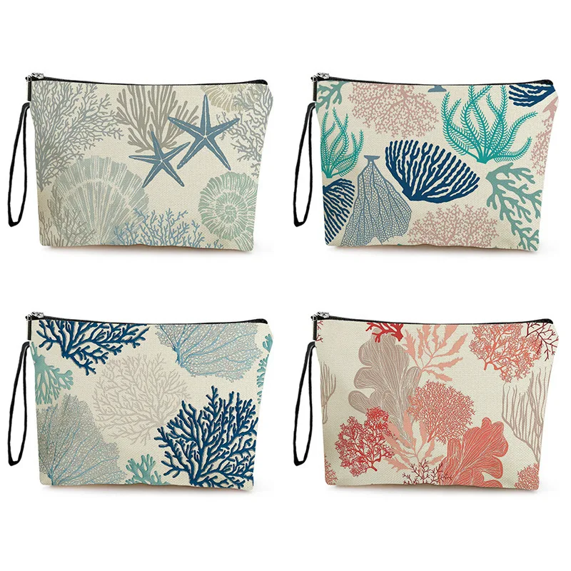 

Coral Comet Pouch - Zippered Organizer for Makeup/Stationery/Toiletries (Portable Cosmic Storage for Dorm & Travel)