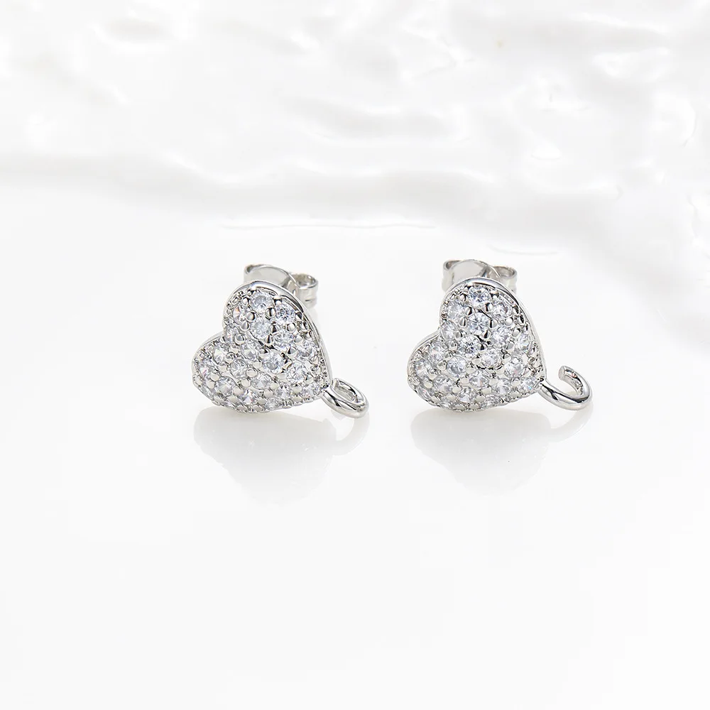 Versatile Y-shaped U-shaped earrings, ear buckle copper accessories, simple love pearl earrings DIY jewelry accessories