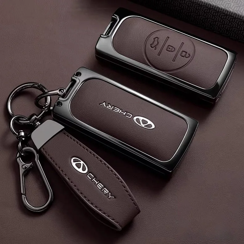 Zinklegierung Autoschlüssel-Hülle für Chery Tiggo 5X Sport Schlüsselanhänger Fernbedienungsabdeckung Gehäuse Ringhalter Zubehör – Detail 10