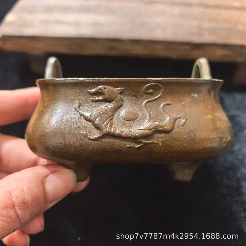 Brass Craft Four Divine Beasts Incense Burner Home Living Room Decorative Ornament