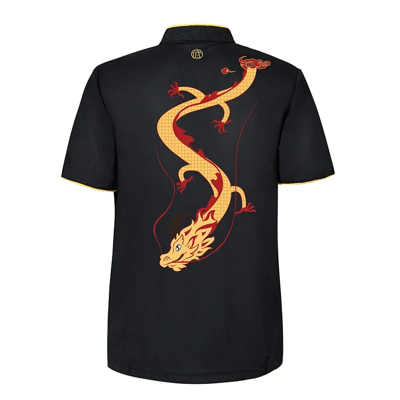 Kun Master adulti e bambini elastico Wushu abbigliamento uniforme di arte marziale vestito Kung Fu Tai Chi vestiti stampa drago 2023 nuovo