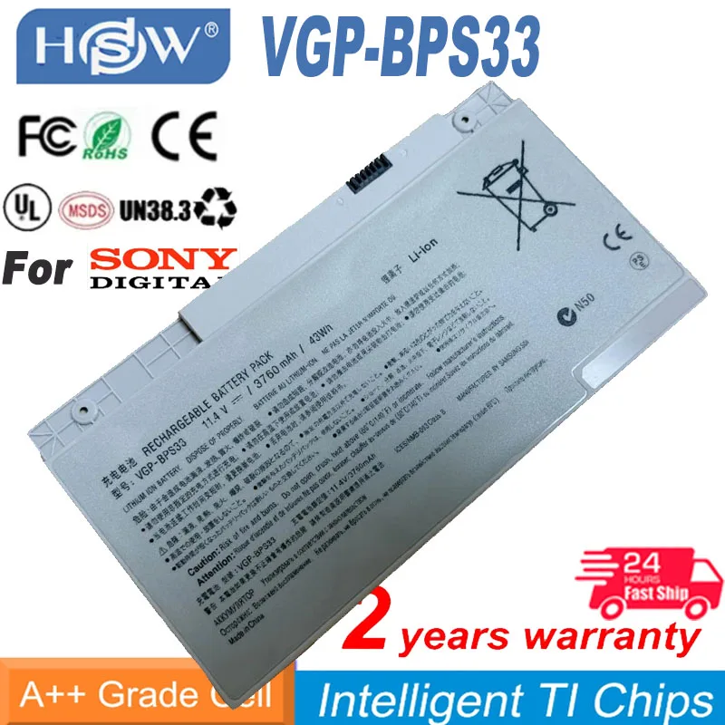 

Новый аккумулятор для ноутбука SONY VAIO VGP-BPS33 T14 T15 BPS33 SVT1511M1E SVT14126CXS 11,4 в 43WH