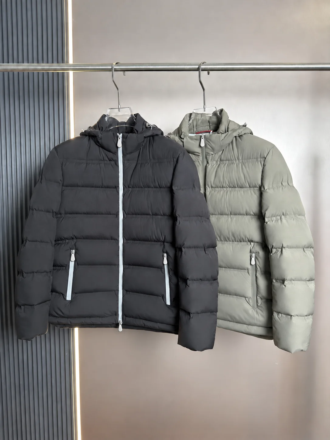 Italy BC old money style men's chest embroidery warm fluffy stand-up collar down jacket