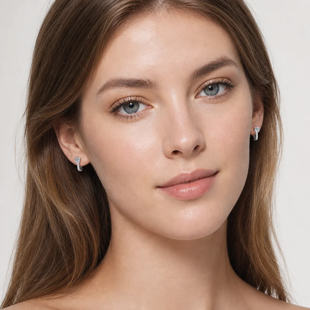S925 Sterling Silver Classic U-Shaped Earrings with Moissanite Fashionable Minimalist Versatile Ear Cuff Jewelry