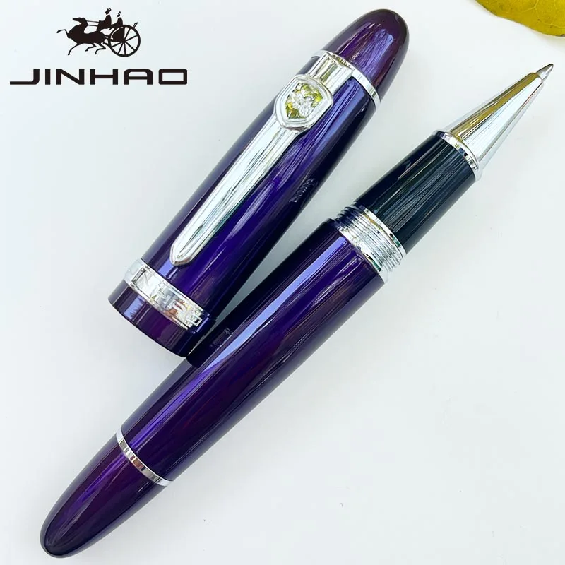 قلم Jinhao 159 ذو أسطوانة كبيرة مع مشبك ذهبي كتابة سلسة لهدية الأعمال (حبر أسود)