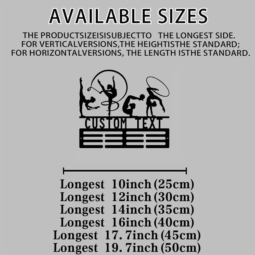2D Customizable Gymnastics Medal Display Holder Personalized Metal Hook for Hanging Medals Clothes Hats Bohemian Wall Decor for