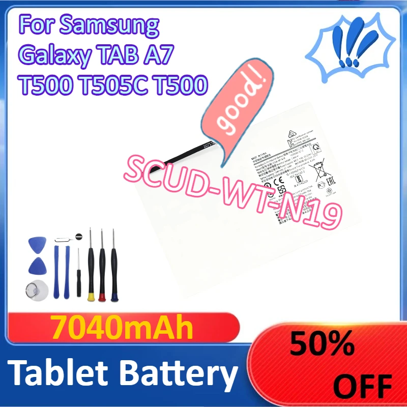 

7040mAh SCUD-WT-N19 Replacement Lithium Battery for Samsung Galaxy TAB A7 T500 T505C T500 Tablet Battery +Tools