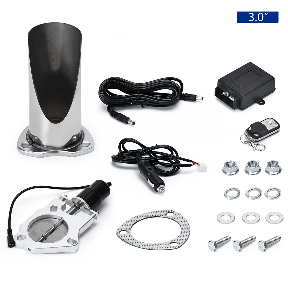 2.5 '' / 3.0'' Uitsparing Roestvrijstalen Uitlaat Uitgesneden Header Worden Gesneden Pijp Elektrische Klep Uitlaat Tip Uitlaat kit PQY-CT12/13