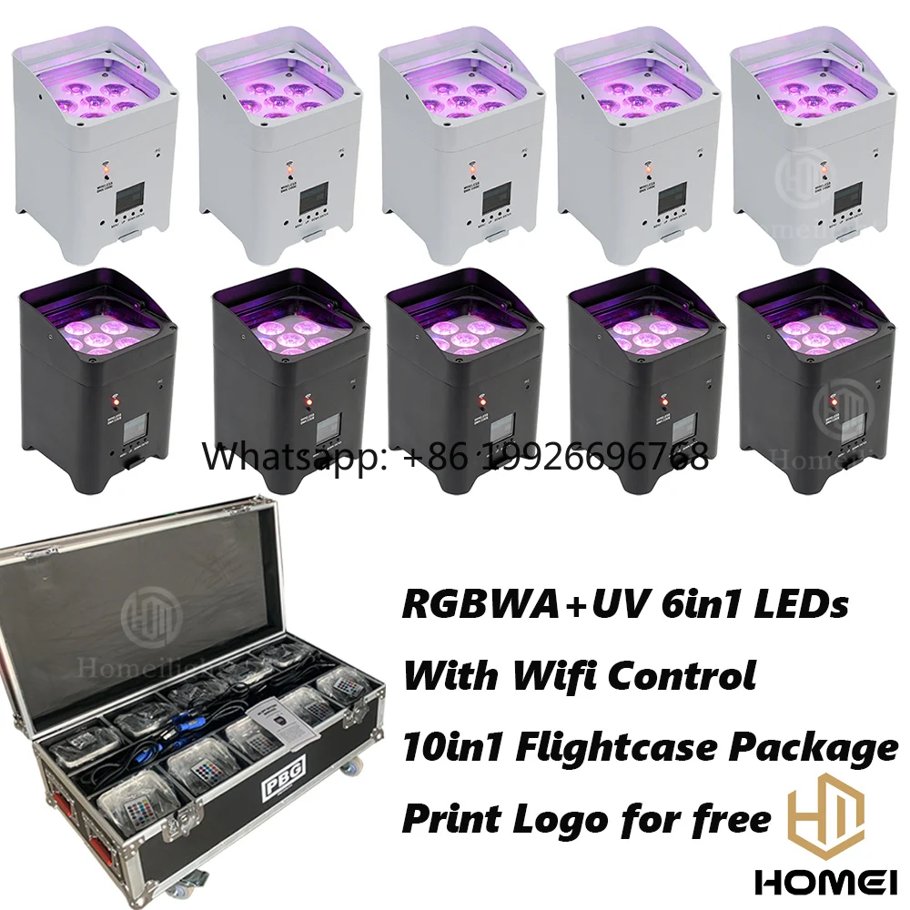 

10pcs with Flightcase Package Long Battery Life Time 6x18w Led Wireless Par Light Dmx Uplight