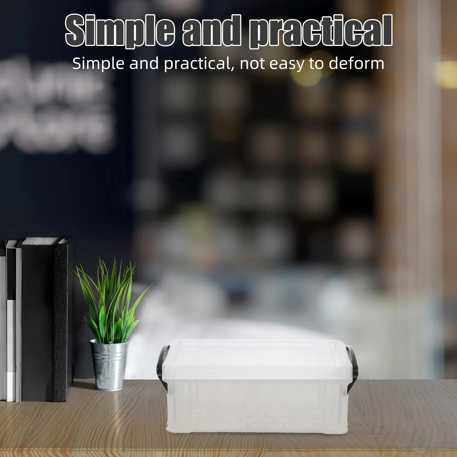 Desktop Storage Box 2 Pack 280ml Clear Stackable Plastic Organizer for Crafts Stationery Small Items