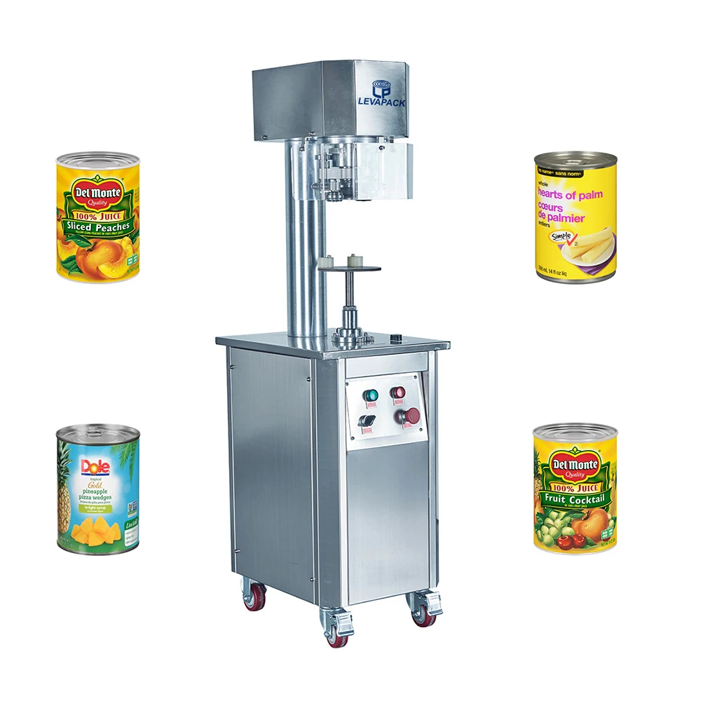 Electric Semi-Automatic Beverage Paper Canned Pineapple Fruit Mango Pulp Ring Pull Tin Can Sealing Machine