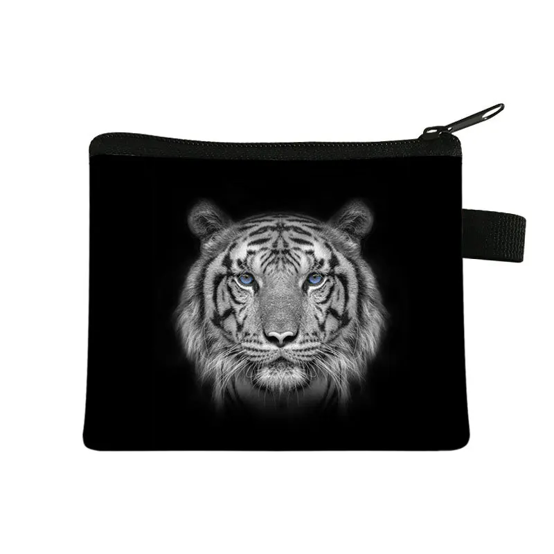 

New Coin Purse Black And White Animal Children's Wallet Student Portable Card Bag Coin Key Storage Bag Large Capacity Hand Bag