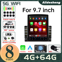 9.7 inch Android 13 Carplay Car Radio Multimedia Player Auto for Tesla Style 360 panoramic front rear image reversing radar
