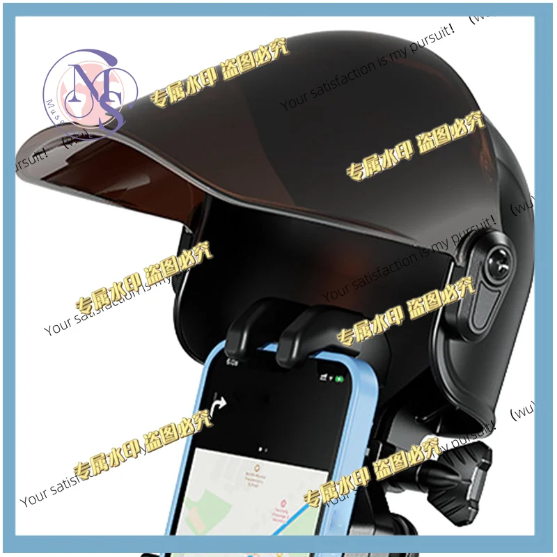 Motorcycle handlebar adjustable, rainproof and sunshade mobile phone holder for improved safety