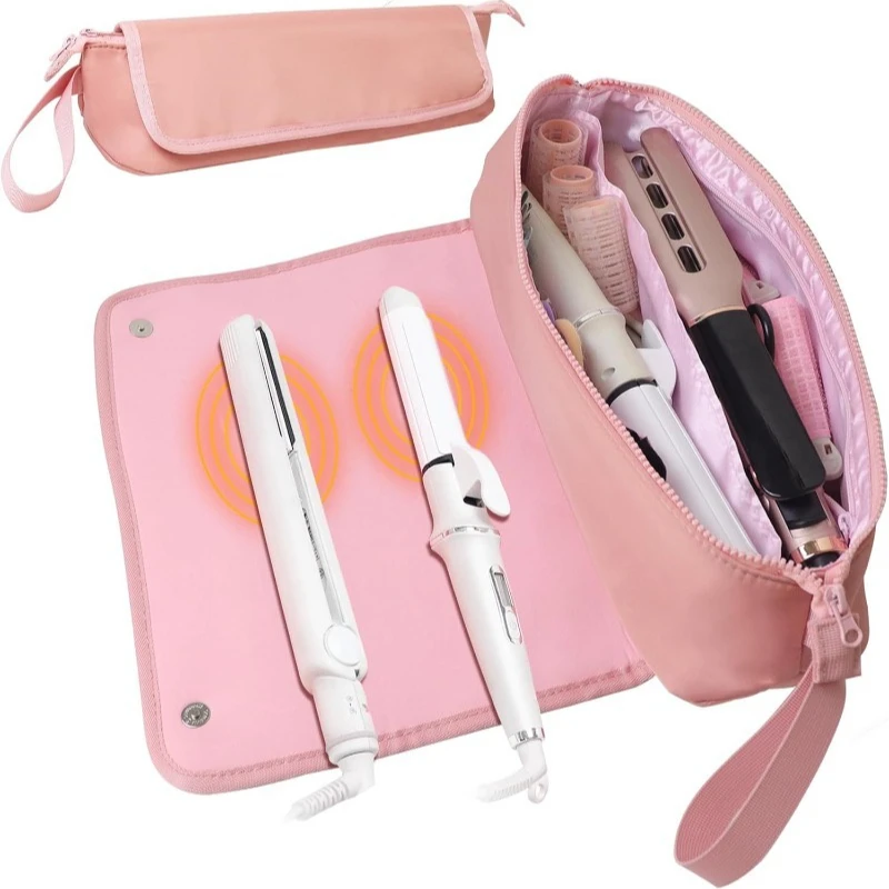 

Hair Tools Travel Bag and Heat Resistant Mat, 2 in 1 Organizer Hair Travel Case for Curling Iron,Hair Straightener,Hair Dryers
