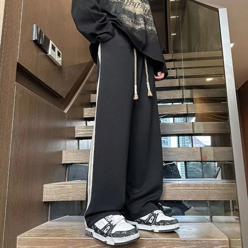 Best Selling American Style Straight Leg Casual Sports Pants for Teens Spring Summer Striped Design​ Sweatpants