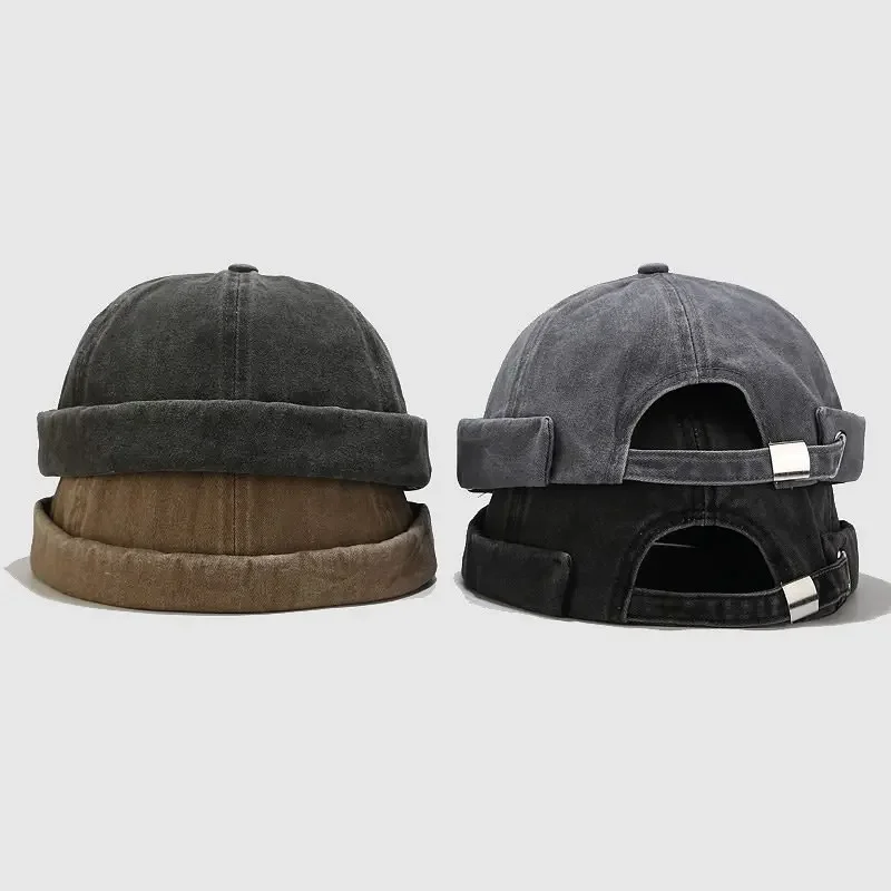 2026 Four Season Cotton Docker Cap Brimless Hat Breathable Beanie Hats Adjustable Solid Landlord Sailor Cap Men and Women 118