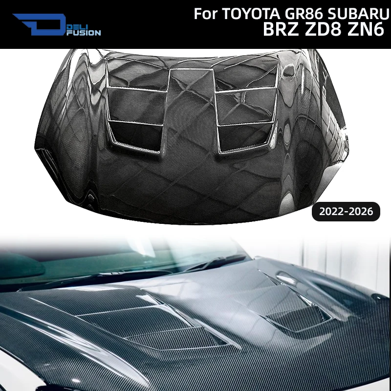 

Для Subaru BRZ ZD8 и Toyota GR86 ZN6 (2022-2026) — Вентилируемая карбоновая накладка на капот для воздухозаборника, внешние модифицированные аксессуары