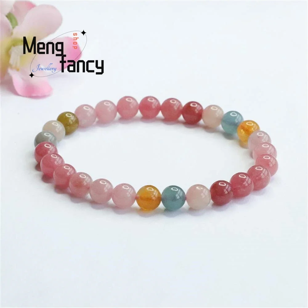 

Natural Tourmaline Bracelet Brazil Old Mine Rainbow Exquisite Elegant Simple High-grade Popular Sexy Young Girls Fashion Jewelry