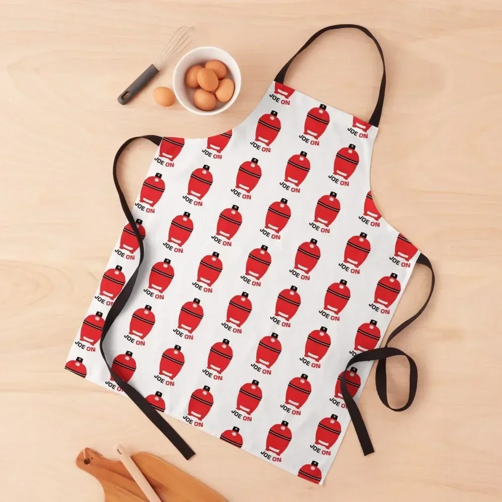 

Joe On Kamado Grill Design - BBQ Gift - Meat Smoking. Apron Trim Cloth Cute Kitchen Apron