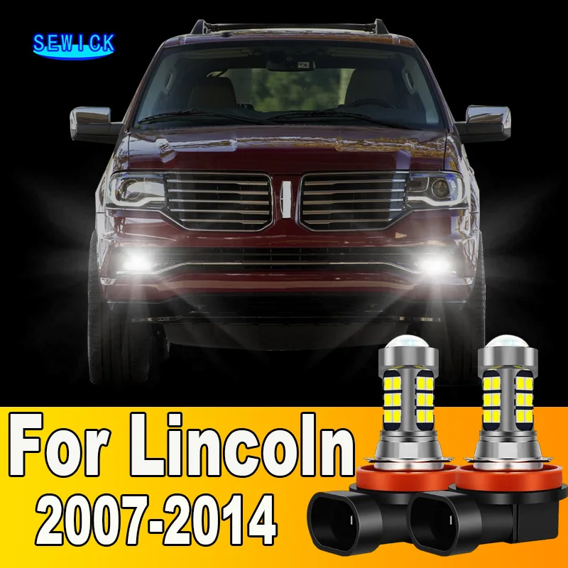 2pcs LED Fog Light Blub H11 Lamp Canbus No Error For Lincoln Navigator 2007-2014 MKX 2007-2015 MKZ MKS 2009-2016 MKT 2010-2018