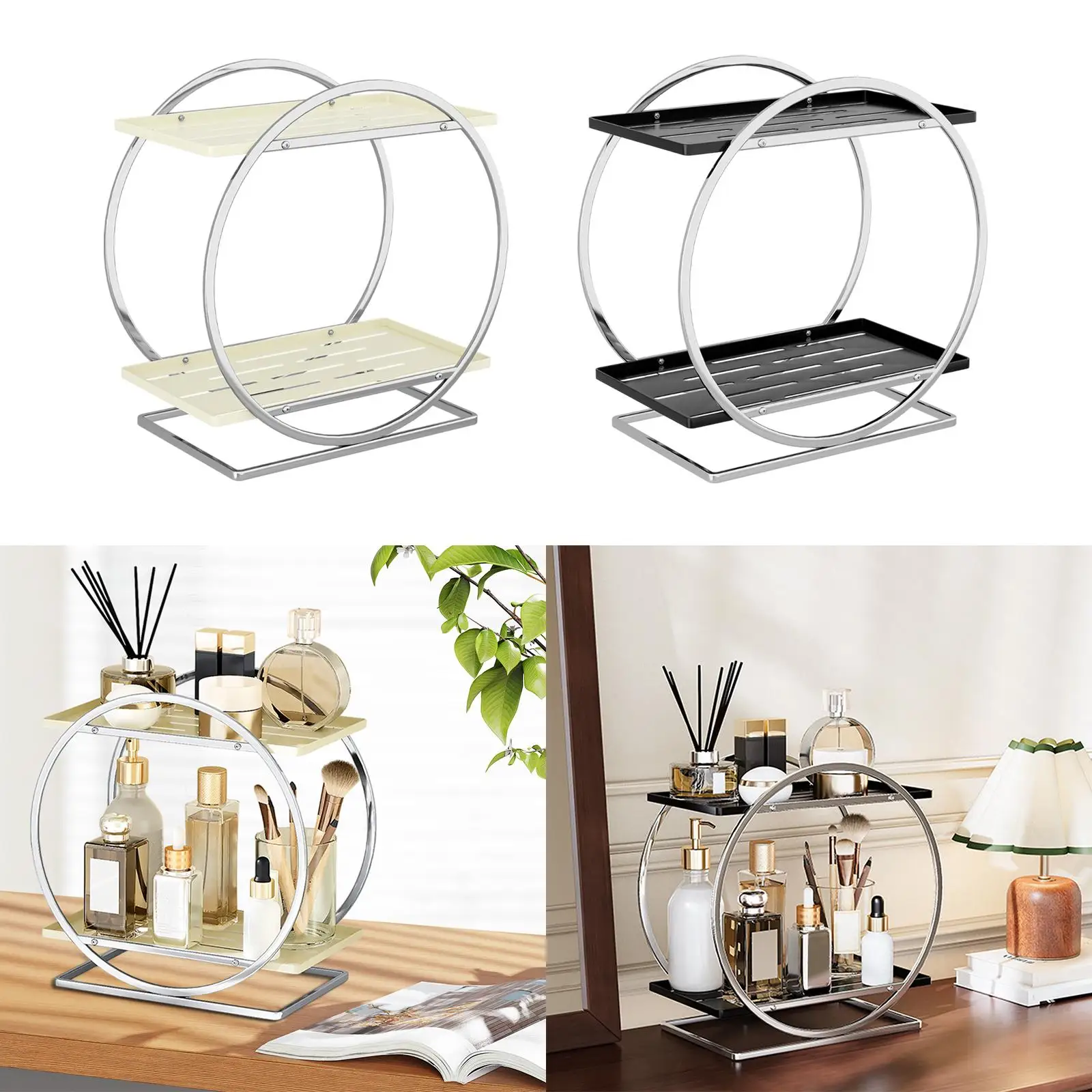 

Bathroom Countertop Organizer Makeup Organizer Multifunction 2 Tiers Sturdy